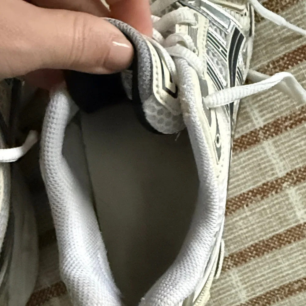 Asics White and Silver Athletic Sneakers